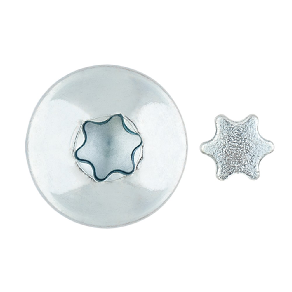 ESTRINV Z [CP] Tornillo inviolable. Huella TX. Estrella inviolable. Zincada